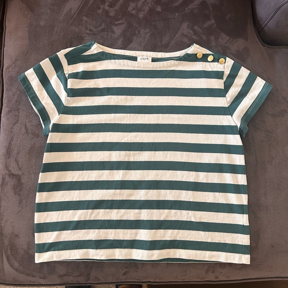 J crew striped boat neck top